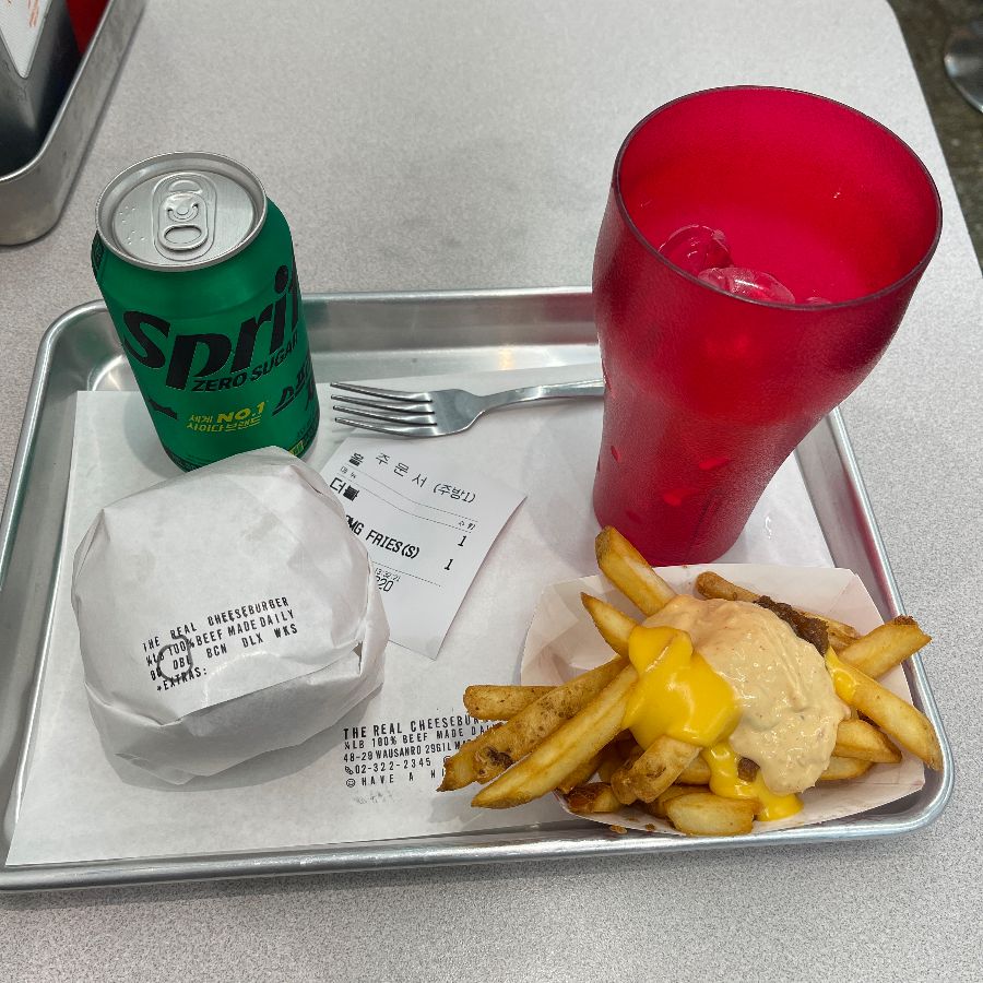 감자튀김과 음료