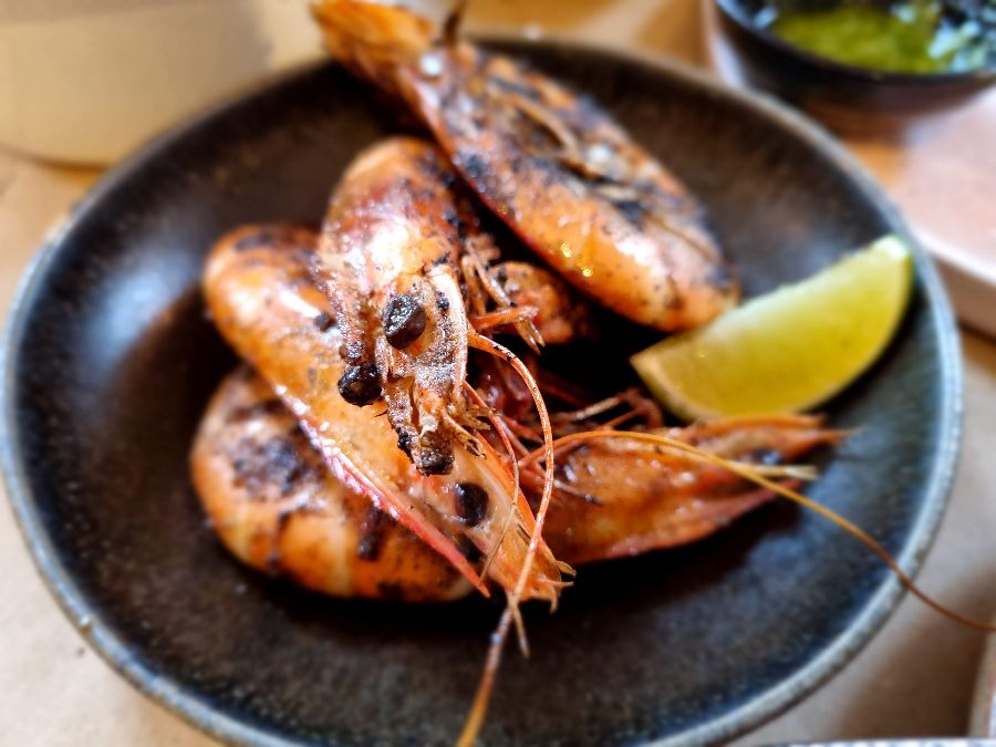 신선한 새우 요리