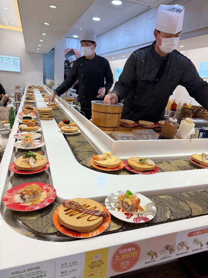 신선한 초밥 재료들