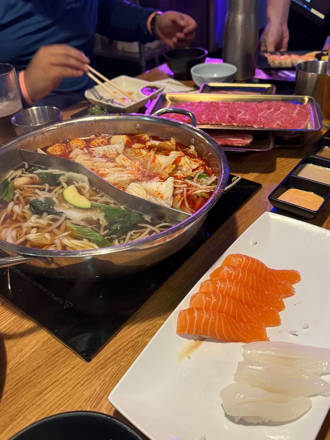 신선한 연어 스시