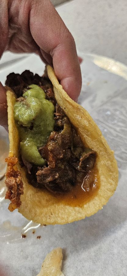 손으로 들고 있는 타코