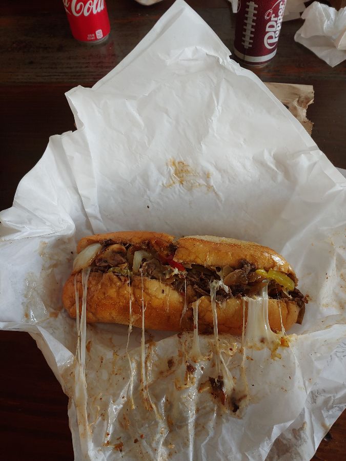 필리 치즈 스테이크 단면