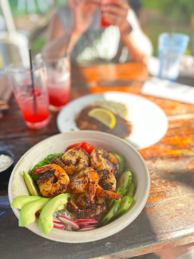 신선한 새우 요리