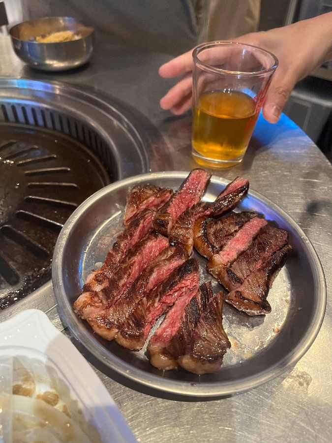 고기와 반찬 클로즈업