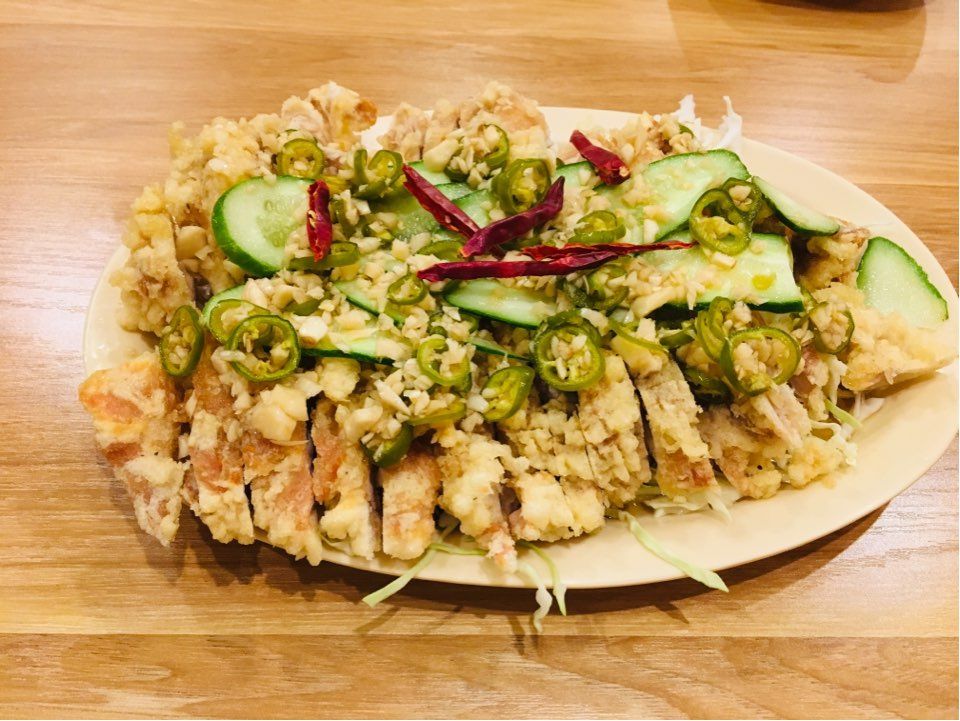 정면에서 본 다양한 중화요리