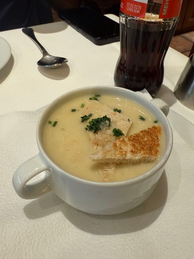 어니언 스프 클로즈업 샷