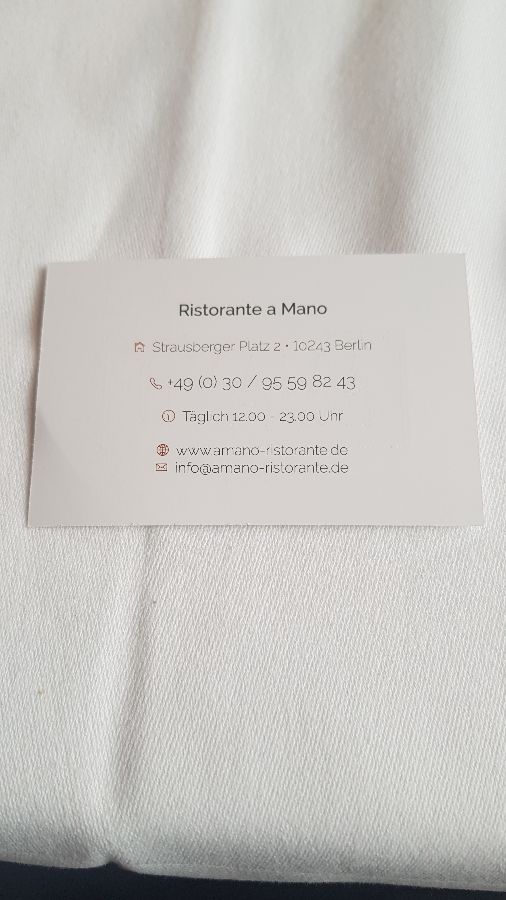 AMANO Ristorante 명함