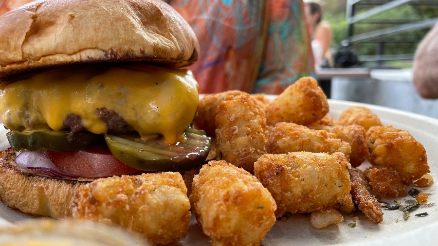 수제 버거와 테이터 탓