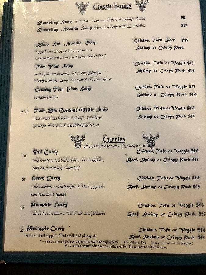 다양한 메뉴가 있는 메뉴판