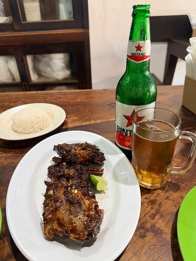 폭립과 빈땅 맥주