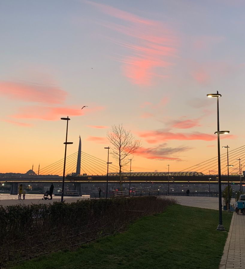 이스탄불의 아름다운 저녁 노을