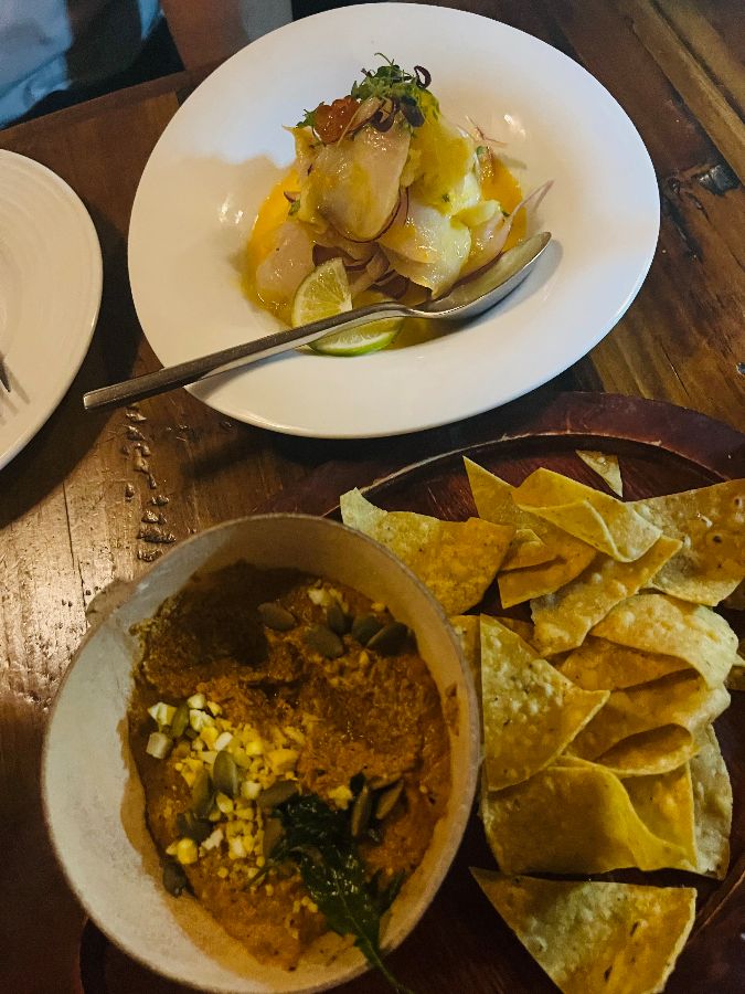 호박씨 딥과 나초