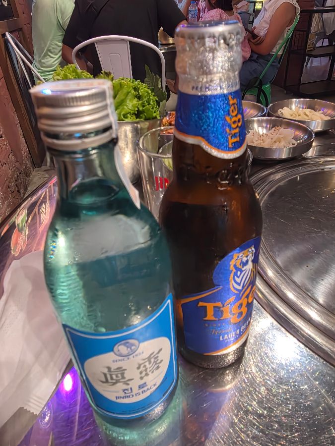 진로바베큐 테이블 세팅