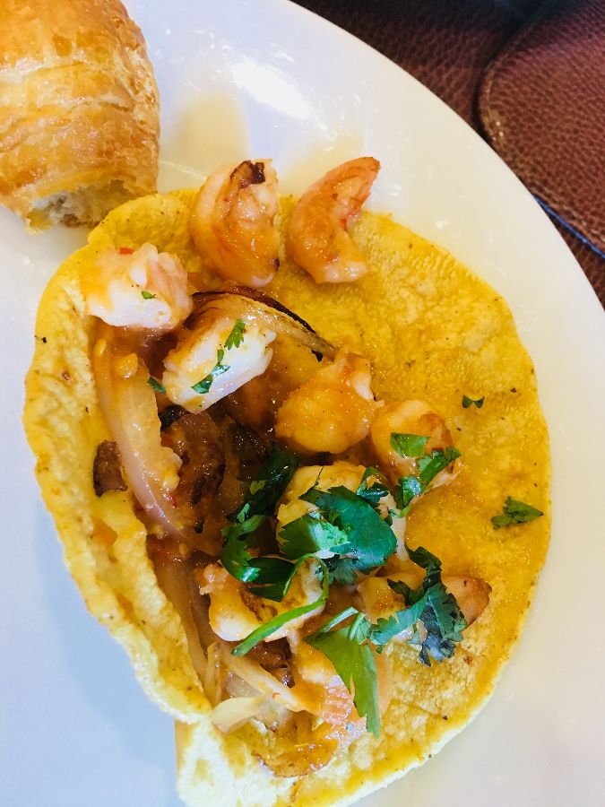 새우 타코의 클로즈업