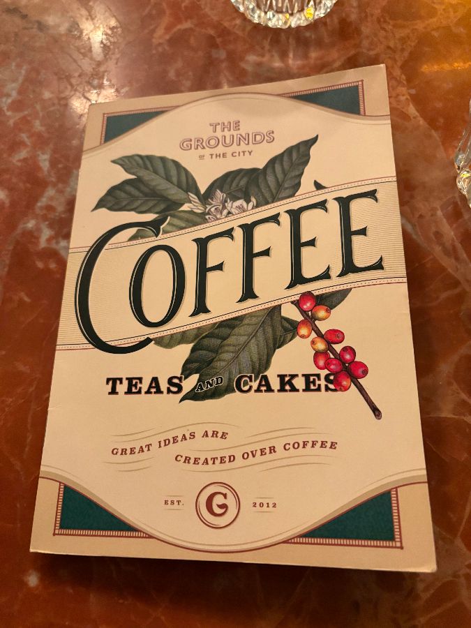 커피, 티, 케이크 메뉴판