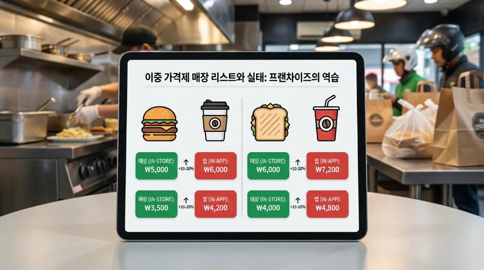 이중 가격제 매장 리스트와 실태: 프랜차이즈의 역습